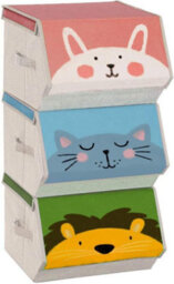 Songmics Kids Storage Organisers, Set Of 3, Stackable Toy Organiser Boxes, Folding Organisers, For Kid's Room, Playroom - thumbnail 9