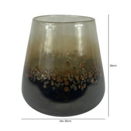 Vanity Living 26Cm Brown Handmade Glass Vase For Living Room Home Decor - thumbnail 2
