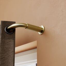 GoodHome Elasa Gold Brass Effect Metal & Plastic Curtain Pole Angle Bracket Extendable - thumbnail 3