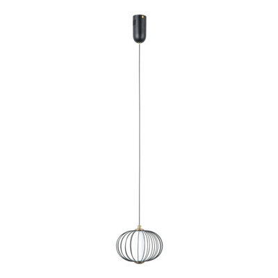 Luminosa Lighting Luminosa Rabel Wire Frame Pendant Ceiling Light Matt Black 3000K Warm White - image 1