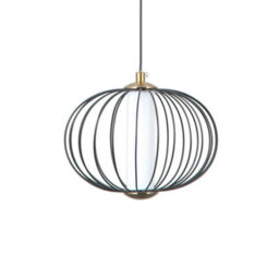 Luminosa Lighting Luminosa Rabel Wire Frame Pendant Ceiling Light Matt Black 3000K Warm White - thumbnail 2