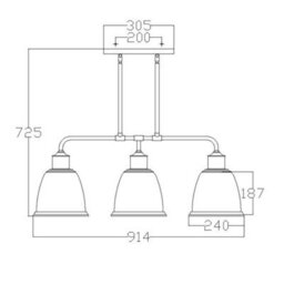 Luminosa Lighting Elstead Hobson 3 Light Ceiling Island Chandelier Pendant Bar Light Brass, E27 - thumbnail 2