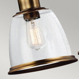 Luminosa Lighting Elstead Hobson 3 Light Ceiling Island Chandelier Pendant Bar Light Brass, E27 - thumbnail 4