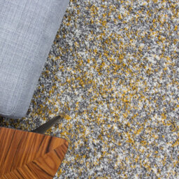 Loomed Super Soft Ochre Yellow Grey Mottled Shaggy Area Rug 120X170Cm - thumbnail 3