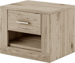 Arte Idea Contemporary Bedside Table 1 Drawer 1 Open Storage Compartment Oak San Remo Effect(H)410mm (W)500mm (D)420mm - thumbnail 1