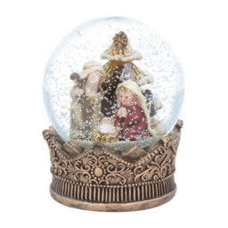 Gisela Graham Christmas Nativity Snow Globe With Gold Crown, 6 X 8 Cm, Lightweight Festive Decoration