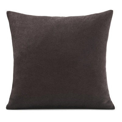 Luxury Living Plain Velvet Chenille Cushion Chocolate - image 1