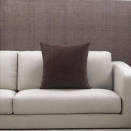 Luxury Living Plain Velvet Chenille Cushion Chocolate - thumbnail 2