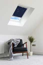 Bloc Blinds Night Sky Blackout Blind For Velux Roof Window Size  U04, Silver Frames - thumbnail 3