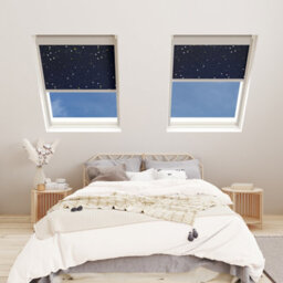 Bloc Blinds Night Sky Blackout Blind For Velux Roof Window Size  U04, Silver Frames - thumbnail 2