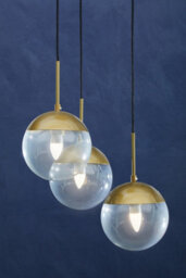 Orsina Gold Finish 3-Light Pendant, Suspended Multi-Light Ceiling Fixture, Modern Kitchen Or Hallway Illumination - thumbnail 5