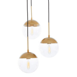 Orsina Gold Finish 3-Light Pendant, Suspended Multi-Light Ceiling Fixture, Modern Kitchen Or Hallway Illumination - thumbnail 4