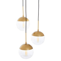 Orsina Gold Finish 3-Light Pendant, Suspended Multi-Light Ceiling Fixture, Modern Kitchen Or Hallway Illumination - thumbnail 3