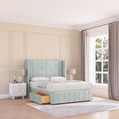 "Sloomy Melbourne Naples Memory Foam Bed Set ,no Drawers, Mattress & 54"" Wingback Headboard With 12"" Footboard - Small Double" - image 1