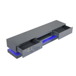 Furniture in Fashion Step Tv Stand With Storage For Living Room And Bedroom, 1800 Wide, Led Lighting, Media Storage, Grey High Gloss Finish - thumbnail 3