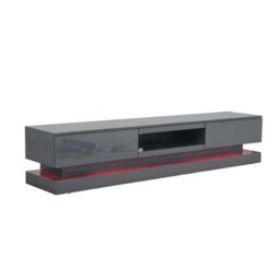 Furniture in Fashion Step Tv Stand With Storage For Living Room And Bedroom, 1800 Wide, Led Lighting, Media Storage, Grey High Gloss Finish - thumbnail 8