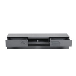 Furniture in Fashion Step Tv Stand With Storage For Living Room And Bedroom, 1800 Wide, Led Lighting, Media Storage, Grey High Gloss Finish - thumbnail 6