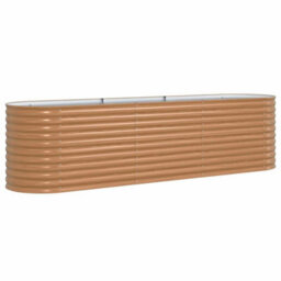 Berkfield Modern Garden Raised Bed Brown 320 X 80 X 81 Cm Steel