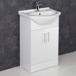 Home Treats White Freestanding Vanity Unit & Basin Set - Includes 2 Door Vanity (W)516mm (H)800mm - thumbnail 7