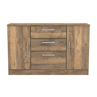 Trent 2 Door 3 Drawer Sideboard In Vintage Oak (Ready Assembled) - image 1