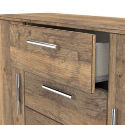 Trent 2 Door 3 Drawer Sideboard In Vintage Oak (Ready Assembled) - thumbnail 5