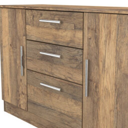 Trent 2 Door 3 Drawer Sideboard In Vintage Oak (Ready Assembled) - thumbnail 4