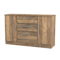 Trent 2 Door 3 Drawer Sideboard In Vintage Oak (Ready Assembled) - thumbnail 3