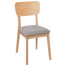 Beliani Set Of 2 Dining Chairs Minier Wood Light Brown/ Grey - thumbnail 6