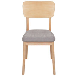 Beliani Set Of 2 Dining Chairs Minier Wood Light Brown/ Grey - thumbnail 4
