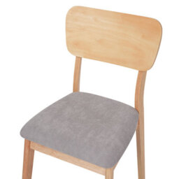 Beliani Set Of 2 Dining Chairs Minier Wood Light Brown/ Grey - thumbnail 7