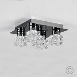 Valuelights Ritz Modern Black Chrome Ice Cube 5 Way Flush Ceiling Spotlight - thumbnail 3