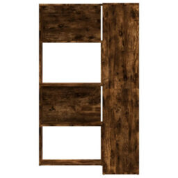 Berkfield Corner Bookcase 4-Tier Smoked Oak 85X85X140 Cm Engineered Wood - thumbnail 4