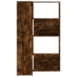 Berkfield Corner Bookcase 4-Tier Smoked Oak 85X85X140 Cm Engineered Wood - thumbnail 5