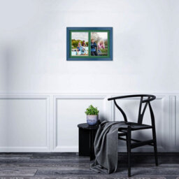 AK Frames 20X14 Navy Blue Classic Multi Photo Frame With Emerald Mount - Holds 2 Apertures (2X) A4 Photos - thumbnail 3