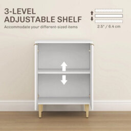 Sideboard Buffet Cabinet With Adjustable Shelf, White - thumbnail 6