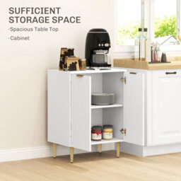 Sideboard Buffet Cabinet With Adjustable Shelf, White - thumbnail 5
