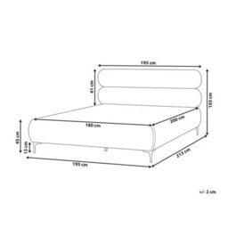 Beliani Bed Velvet Lessay 180 X 200 Cm (Eu Super King) Taupe - thumbnail 3