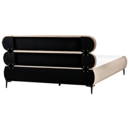 Beliani Bed Velvet Lessay 180 X 200 Cm (Eu Super King) Taupe - thumbnail 5