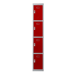 Phoenix Safe Company Phoenix Pl Series Pl1430Gre 1 Column 4 Door Personal Locker Grey Body/red Doors With Electronic Locks - thumbnail 3