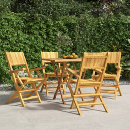 Berkfield Folding Garden Chairs 4 Pcs 55X61X90 Cm Solid Wood Teak - thumbnail 1