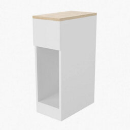 Wood&white Modern Bedside Table 1 Drawer Cabinet Bedroom Furniture Storage - thumbnail 1