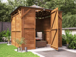 Dunster House Wooden Gazebo With Sides Erin 2.5M X 2.5M Enclosed Solid Wall Panels Garden Shelter With Roof Felt - thumbnail 1