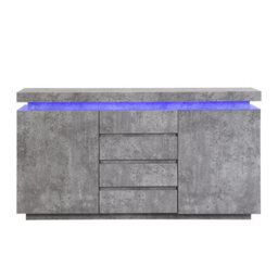 Furniture in Fashion Odessa Sideboard With 2 Door 4 Drawer In Concrete Effect And Led - thumbnail 3
