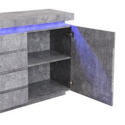 Furniture in Fashion Odessa Sideboard With 2 Door 4 Drawer In Concrete Effect And Led - thumbnail 8