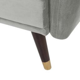 Wyld And Coco Luxevelvet Sofa Bed Light Grey - 3-Seater Convertible Sleeper, Velvet Upholstery, Modern Glam. - thumbnail 9