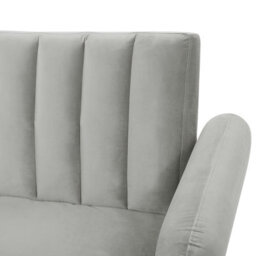 Wyld And Coco Luxevelvet Sofa Bed Light Grey - 3-Seater Convertible Sleeper, Velvet Upholstery, Modern Glam. - thumbnail 7