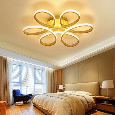 Living And Home Gold 58Cm 1 Light Curved Shape Acrylic Flush Mount Led Dimmable Ceiling Light Fixture - image 1