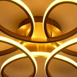 Living And Home Gold 58Cm 1 Light Curved Shape Acrylic Flush Mount Led Dimmable Ceiling Light Fixture - thumbnail 7
