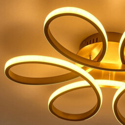 Living And Home Gold 58Cm 1 Light Curved Shape Acrylic Flush Mount Led Dimmable Ceiling Light Fixture - thumbnail 6