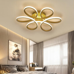 Living And Home Gold 58Cm 1 Light Curved Shape Acrylic Flush Mount Led Dimmable Ceiling Light Fixture - thumbnail 3